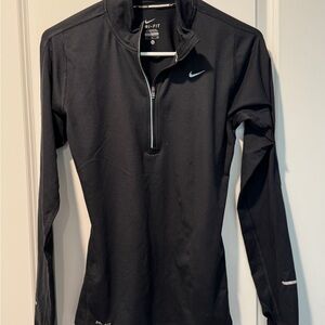 Nike Women's Black Dri-FIT Long Sleeve Half Zip
